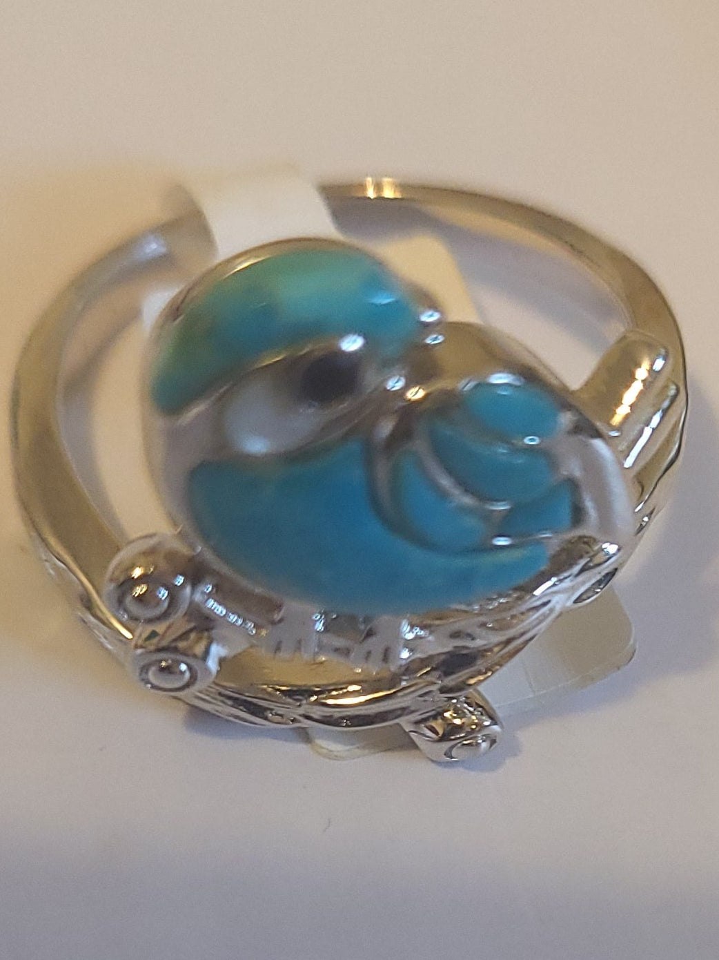 Turquoise parrot ring