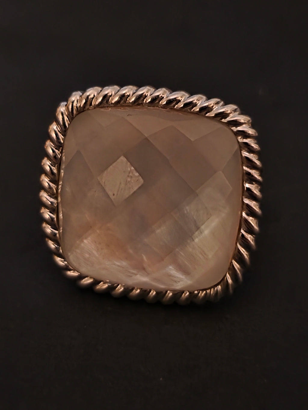 Rose Quartz 925 Sterling Silver Ring