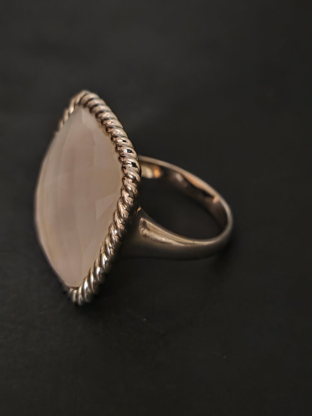 Rose Quartz 925 Sterling Silver Ring
