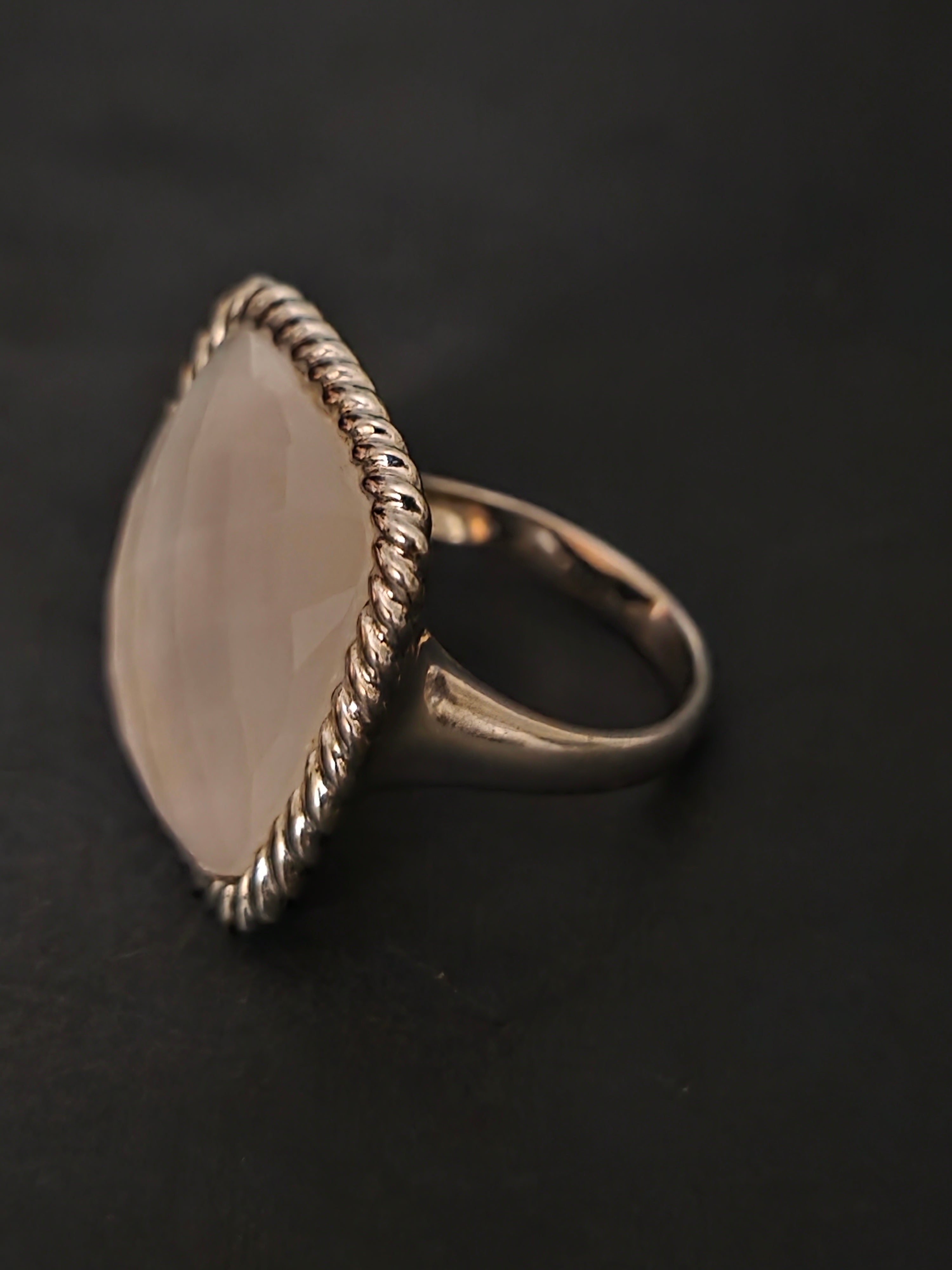 Rose Quartz 925 Sterling Silver Ring
