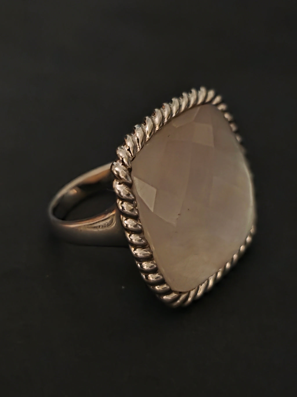 Rose Quartz 925 Sterling Silver Ring