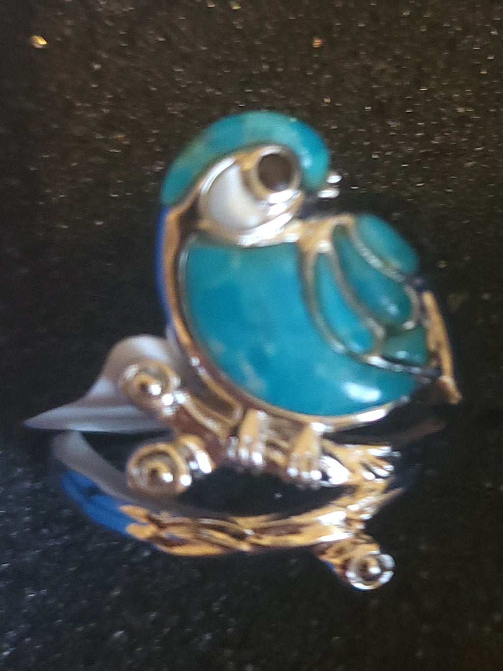 Turquoise parrot ring