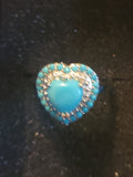 Silver and Turquoise Heart Ring